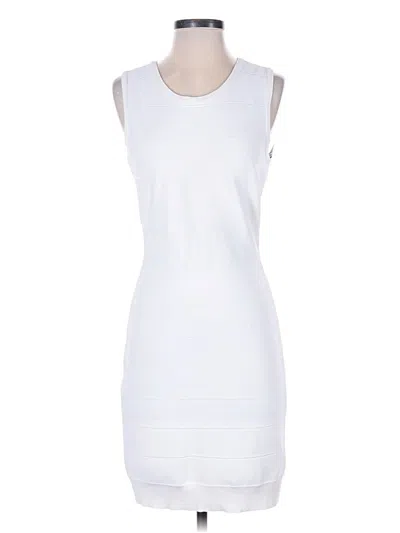 Pre-owned Herve Leger Casual Dress In White