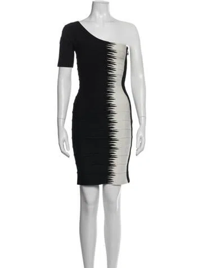 Pre-owned Herve Leger Cintia Mini Dress In Blue