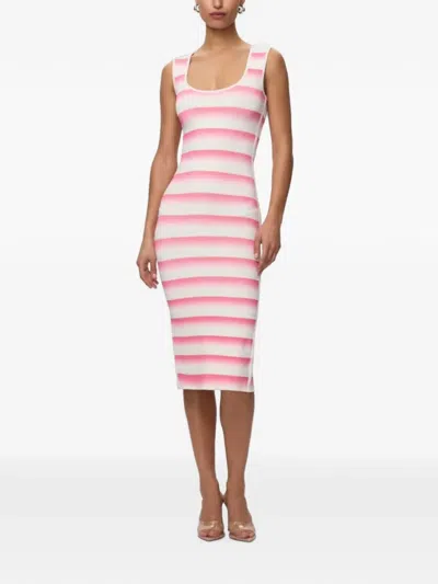 Herve Leger Clea Gradient-effect Midi Dress In White