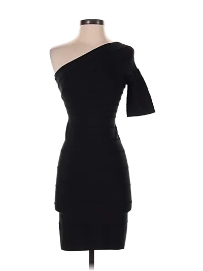Pre-owned Herve Leger Cocktail Dress In Black