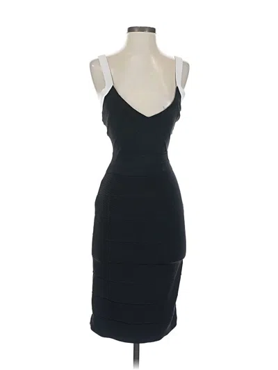Pre-owned Herve Leger Cocktail Dress In Black