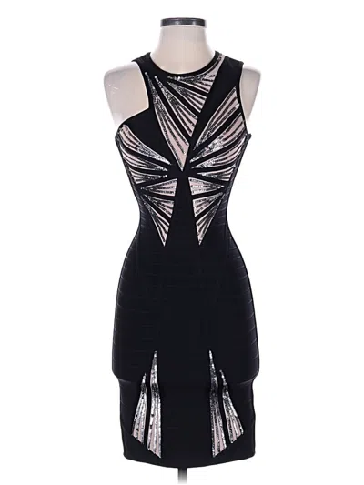 Pre-owned Herve Leger Cocktail Dress In Black