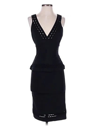 Pre-owned Herve Leger Cocktail Dress In Black