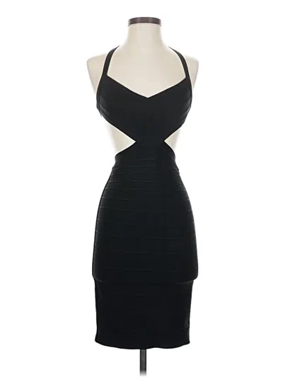 Pre-owned Herve Leger Cocktail Dress In Black
