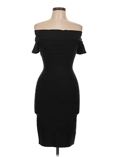 Pre-owned Herve Leger Cocktail Dress In Black