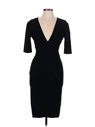 Pre-owned Herve Leger Cocktail Dress In Black