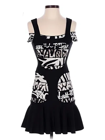 Pre-owned Herve Leger Cocktail Dress In Black