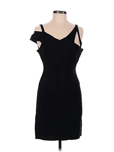 Pre-owned Herve Leger Cocktail Dress In Black
