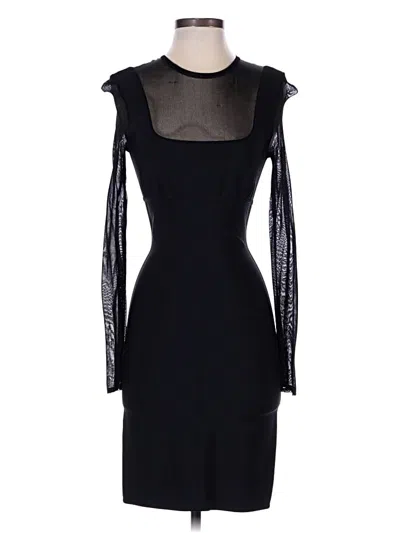 Pre-owned Herve Leger Cocktail Dress In Black