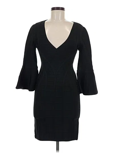 Pre-owned Herve Leger Cocktail Dress In Black