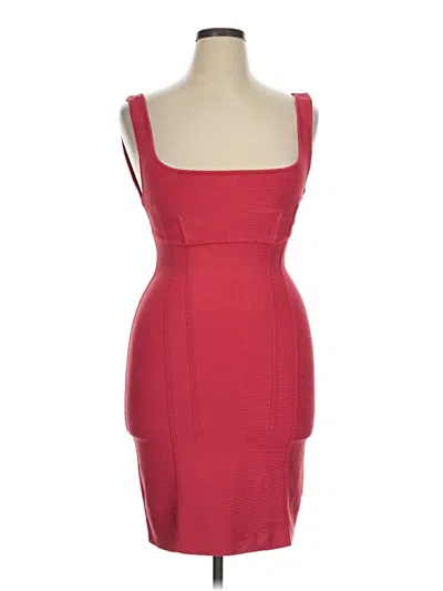 Pre-owned Herve Leger Cocktail Dress In Burgundy