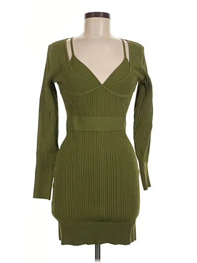 Pre-owned Herve Leger Cocktail Dress In Green