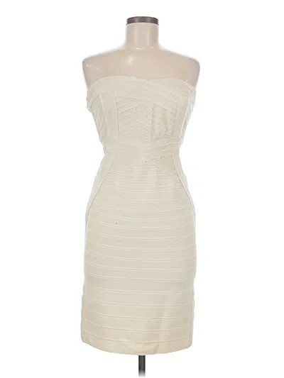 Pre-owned Herve Leger Cocktail Dress In Ivory
