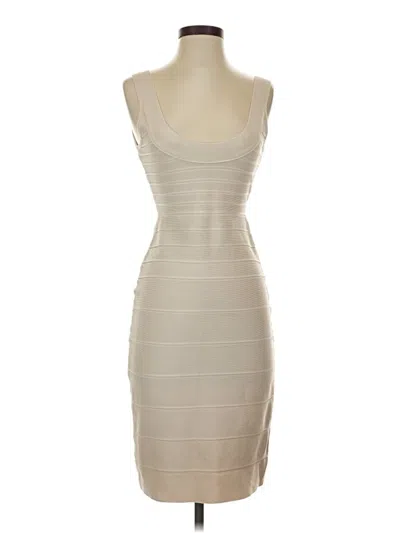Pre-owned Herve Leger Cocktail Dress In Tan
