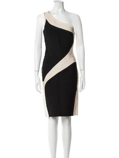 Pre-owned Herve Leger Colorblock Pattern Knee-length Dress