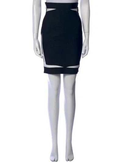 Pre-owned Herve Leger Colorblock Pattern Knee-length Skirt In Black