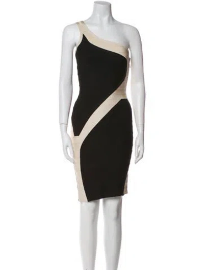 Pre-owned Herve Leger Colorblock Pattern Mini Dress