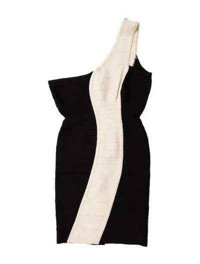 Pre-owned Herve Leger Colorblock Pattern Mini Dress In Multi