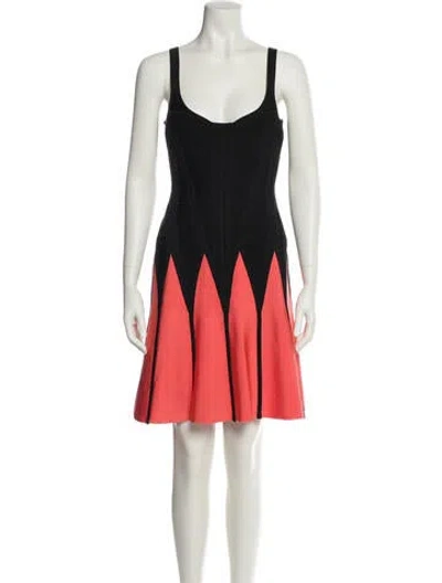 Pre-owned Herve Leger Colorblock Pattern Mini Dress In Multi