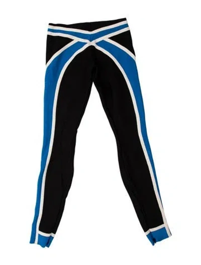Pre-owned Herve Leger Colorblock Pattern Skinny Leg Pants In Blue