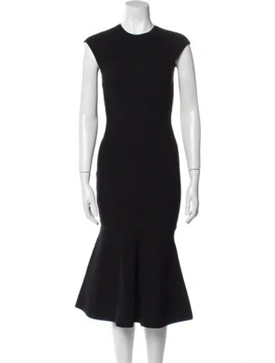 Pre-owned Herve Leger Crew Neck Long Dress In Blue