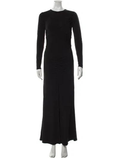 Pre-owned Herve Leger Crew Neck Long Dress In Blue