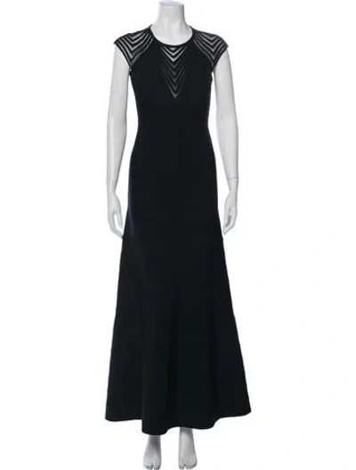 Pre-owned Herve Leger Crew Neck Long Dress In Multi