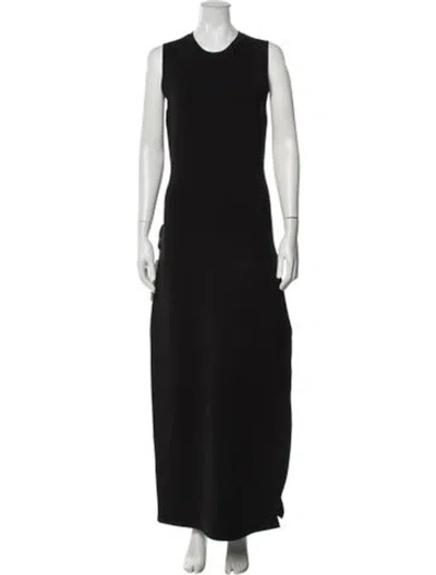 Pre-owned Herve Leger Crew Neck Long Dress W/ Tags In Black