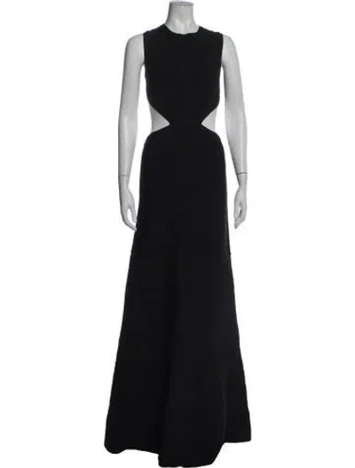 Pre-owned Herve Leger Crew Neck Long Dress W/ Tags In Blue