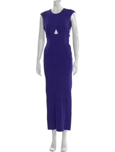 Pre-owned Herve Leger Crew Neck Long Dress W/ Tags In Purple