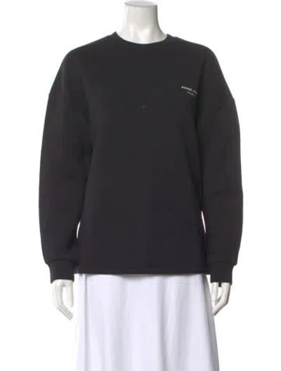Pre-owned Herve Leger Crew Neck Long Sleeve Sweatshirt In Black