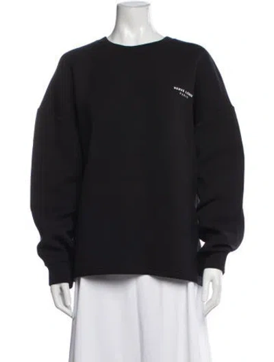 Pre-owned Herve Leger Crew Neck Long Sleeve Sweatshirt In Black