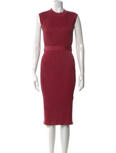 Pre-owned Herve Leger Crew Neck Midi Length Dress