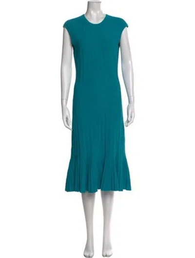 Pre-owned Herve Leger Crew Neck Midi Length Dress In Multi