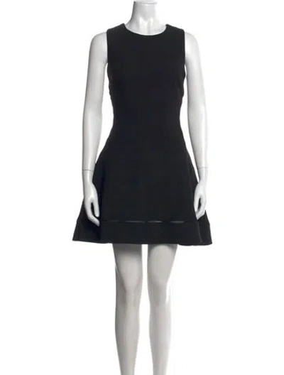 Pre-owned Herve Leger Crew Neck Mini Dress In Black