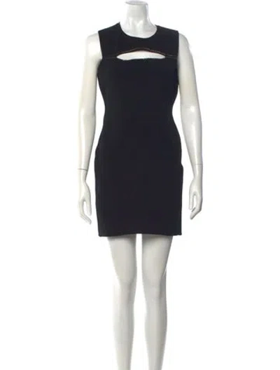 Pre-owned Herve Leger Crew Neck Mini Dress In Black