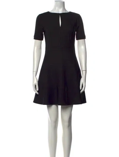 Pre-owned Herve Leger Crew Neck Mini Dress In Black