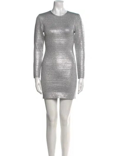 Pre-owned Herve Leger Crew Neck Mini Dress W/ Tags