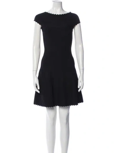 Pre-owned Herve Leger Crew Neck Mini Dress W/ Tags In Blue