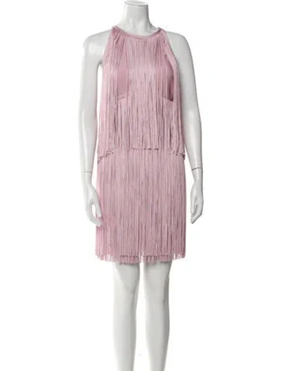 Pre-owned Herve Leger Crew Neck Mini Dress W/ Tags In Pink