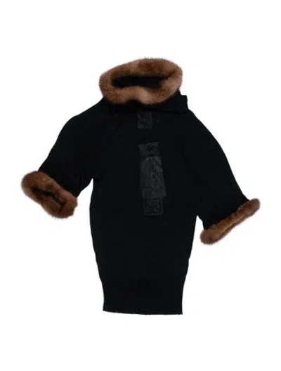 Pre-owned Herve Leger Crew Neck Short Sleeve Top W/ Tags In Black