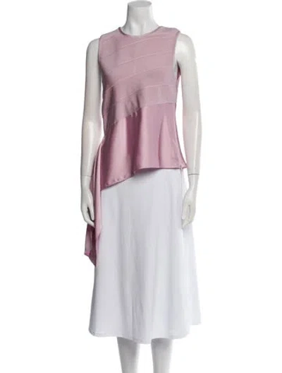 Pre-owned Herve Leger Crew Neck Sleeveless Tunic In Pink