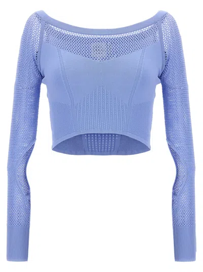 Herve Leger Crop Top Tops Light Blue