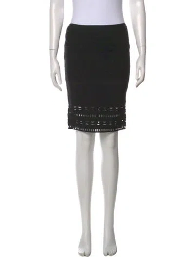 Pre-owned Herve Leger Crystal Embellishments Mini Skirt In Black