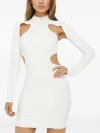 Herve Leger Cut Out-detailed Mini Dress In Neutral