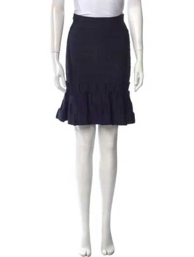 Pre-owned Herve Leger Cutout Accent Knee-length Skirt In Blue