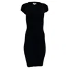 Herve Leger Cutout Twisted Ribbed Bandage Dress In Black Rayon In Black