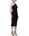 Herve Leger Draped Halter Fringe Midi Dress