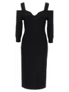 Herve Leger Hervé Léger 'icon Notched Bateau Midi' Dress In Black