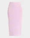 Herve Leger Womens Aster Eloise Scalloped Woven Midi Skirt In Aster